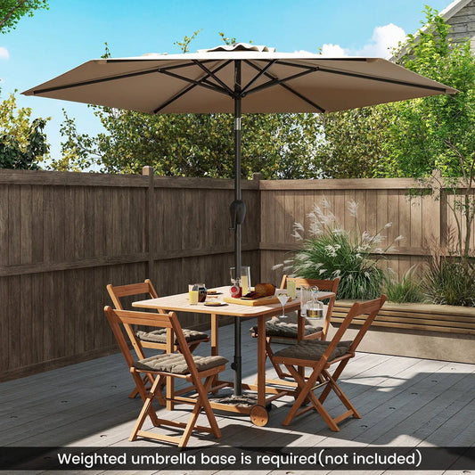 7.5 feet Outdoor Patio Heavy Duty Market Umbrella with Push Button Tilt-Beige - Tampa Home & Garden Store