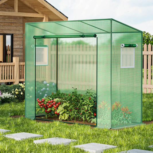 Outdoor Portable Walk-in Greenhouse by DirectDeals with PE Cover, mesh frame, roll-up door on Tampa Home & Garden Store