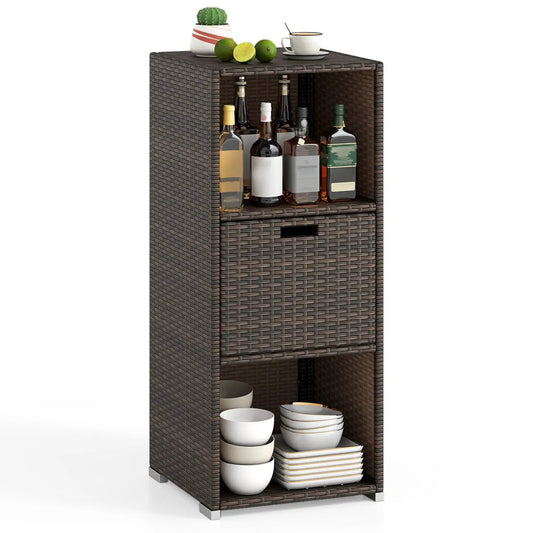 Outdoor Storage Cabinet for Patio Wicker