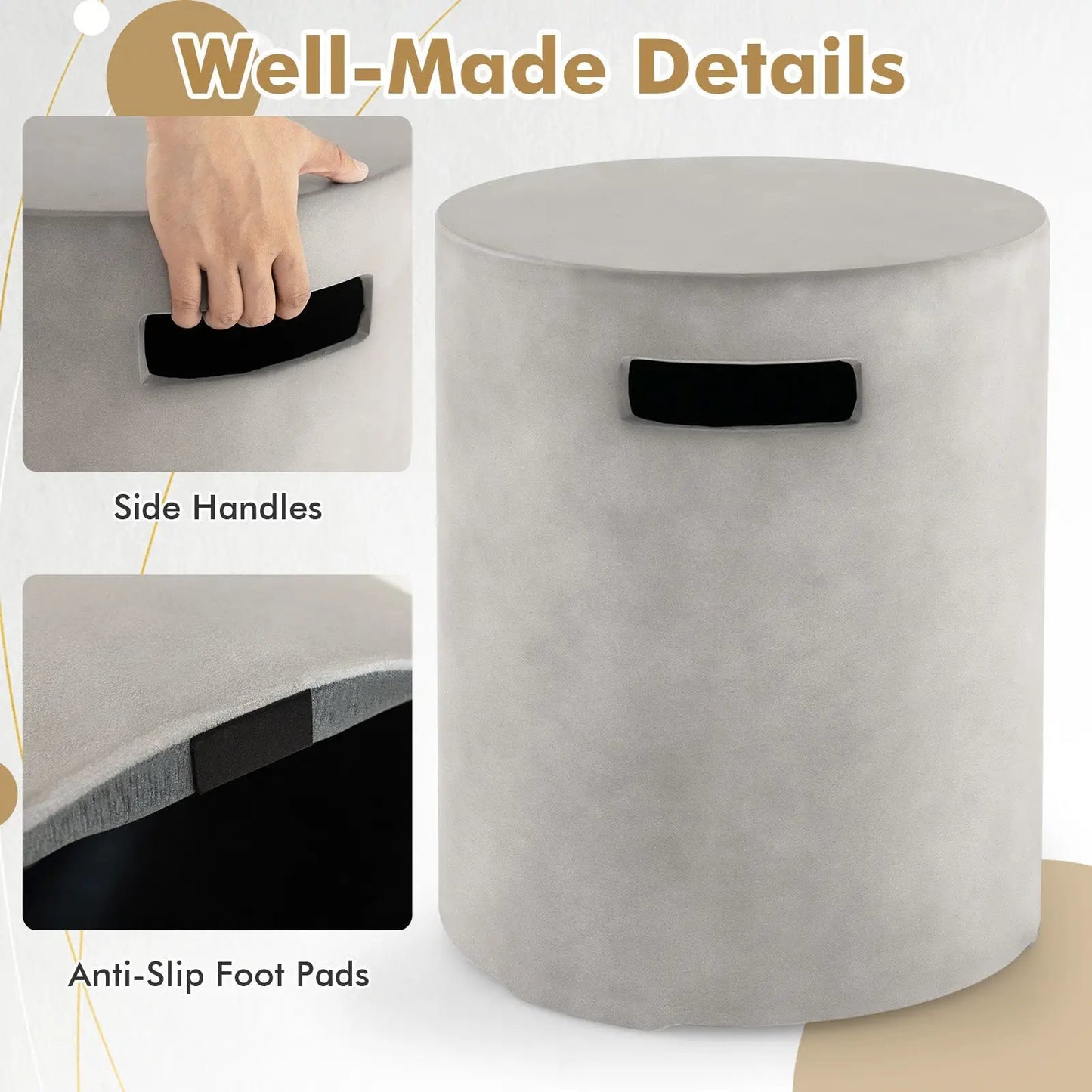 Outdoor Weather Resistant Tank Hideaway Table Fits Standard 20 LBS Propane Gas Tank for Fire Pits - Tampa Home & Garden Store