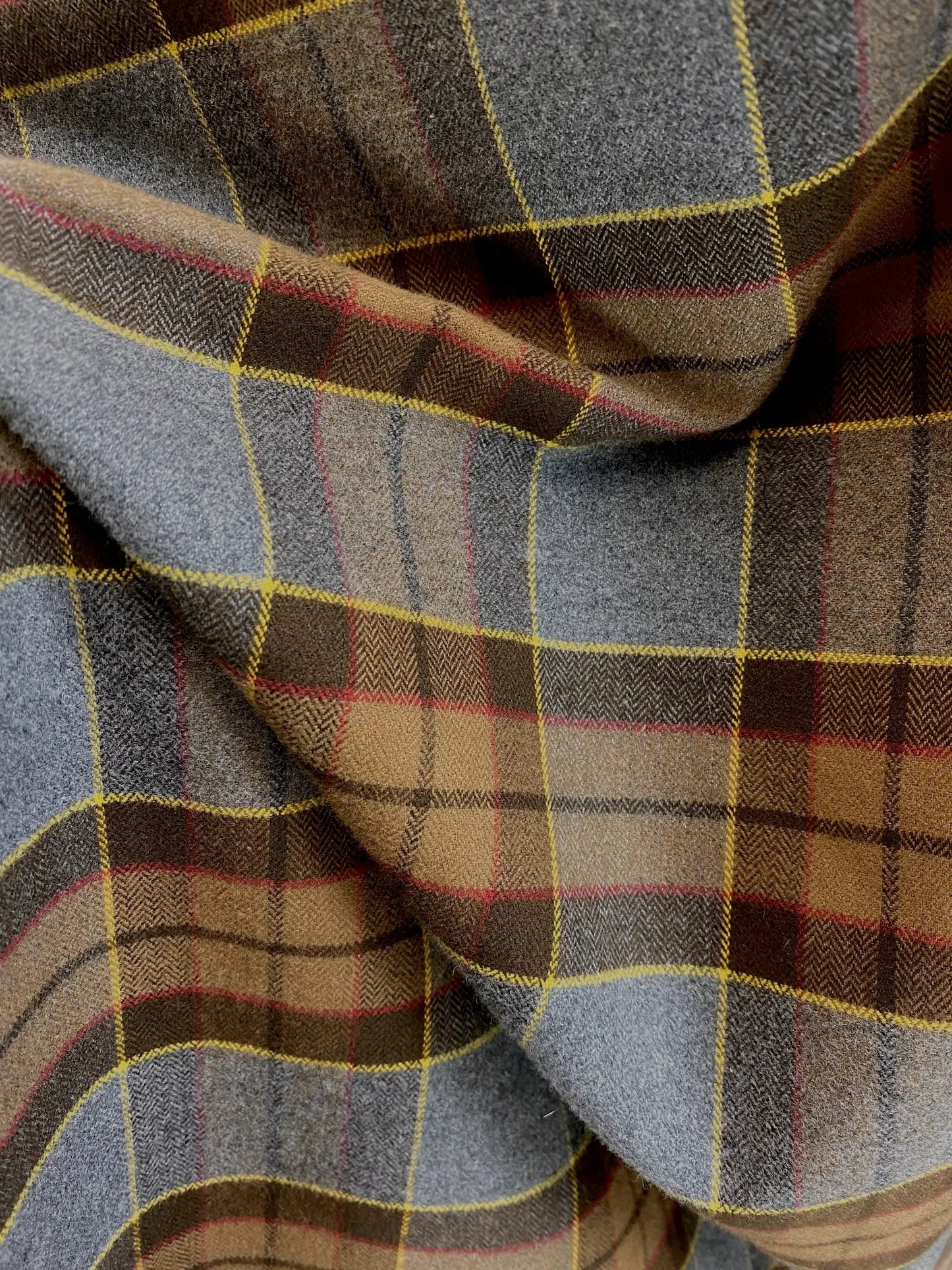 Outlander Tartan Flannel Baby Swaddle Blanket by Thistle & Stitch gray plaid with yellow accents on Tampa Home & Garden Store