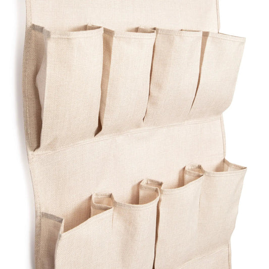 Over the door shoe organizer with 20 beige canvas pockets on Tampa Home & Garden Store