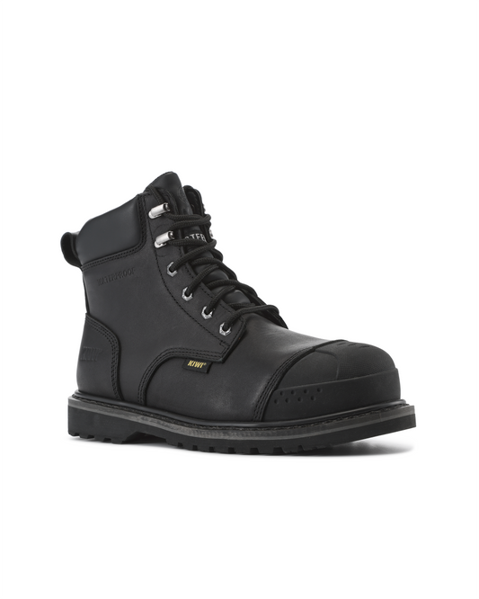 Kiwi Premium Black Action Leather Steel Toe Boots