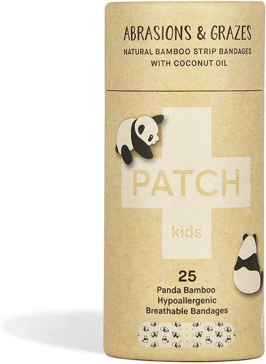 Patch Kids Bamboo Bandages with Coconut Oil, panda bamboo bandages, 25 count, hypoallergenic on Tampa Home & Garden Store