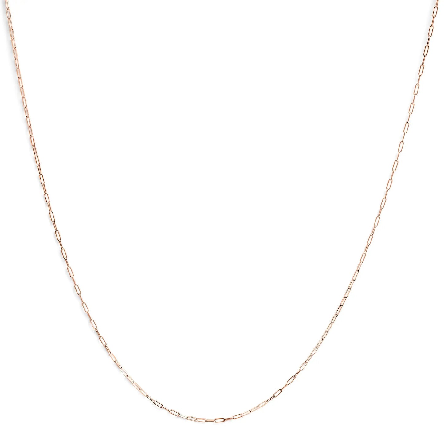 Unisex Solid 14K Yellow Gold 1.5mm Paperclip Chain Necklace - 18 Inches - Tampa Home & Garden Store