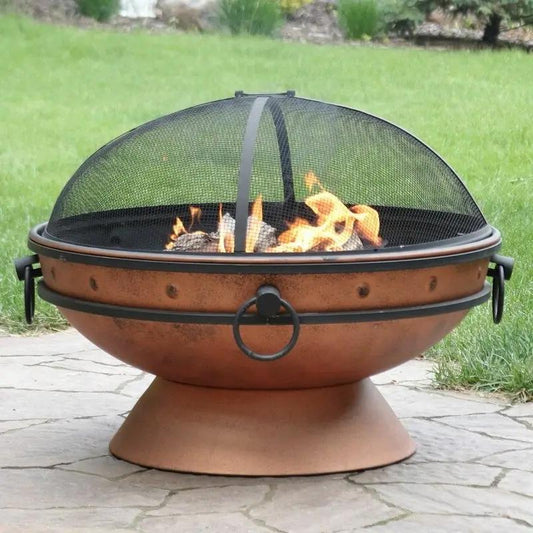 Cauldron Steel Wood Burning Fire Pit with Spark Screen - Tampa Home & Garden Store