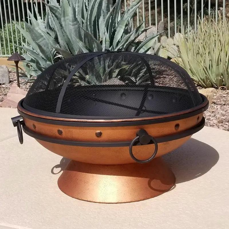 Cauldron Steel Wood Burning Fire Pit with Spark Screen - Tampa Home & Garden Store