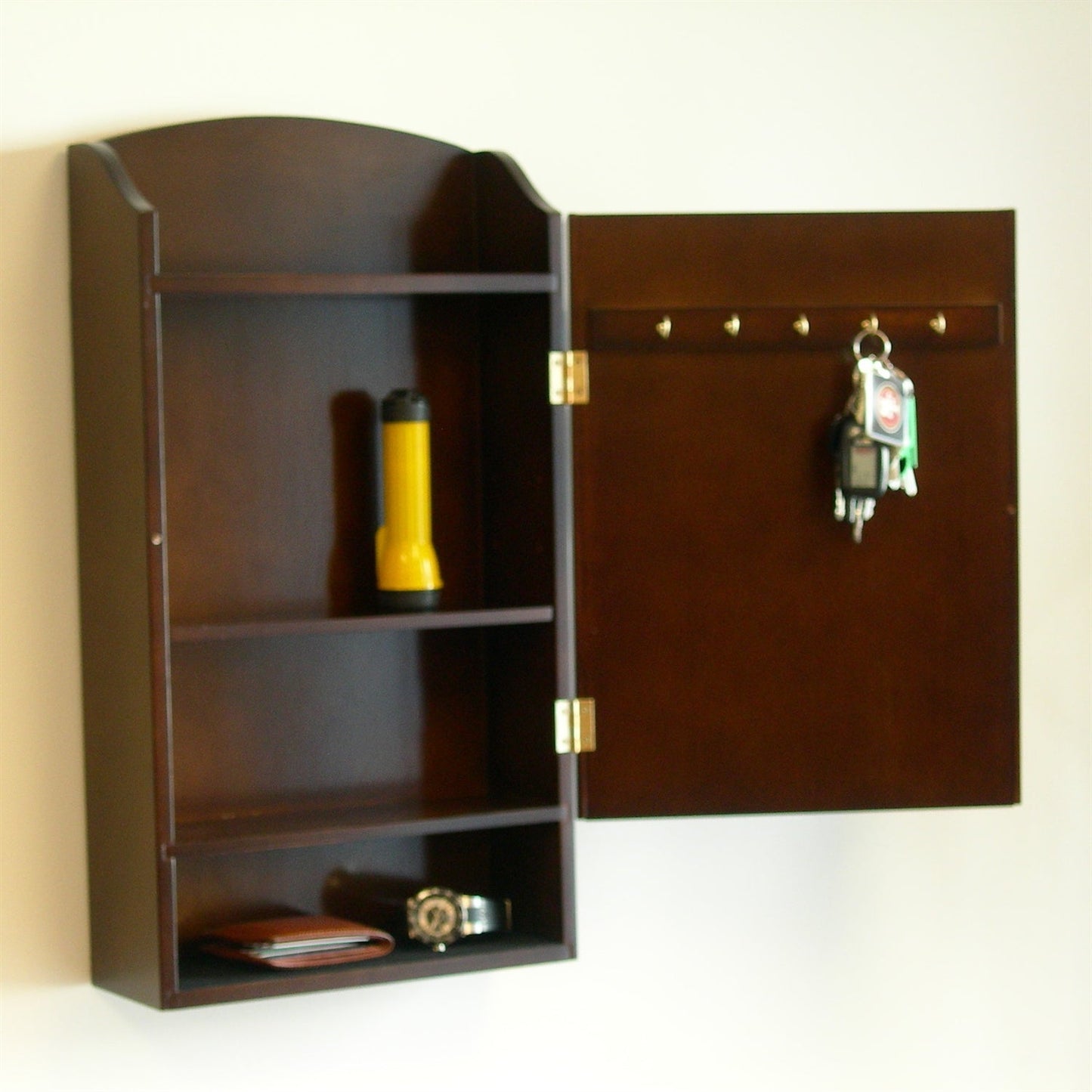 Organizador de cartas/correo para puerta/pared en nogal oscuro