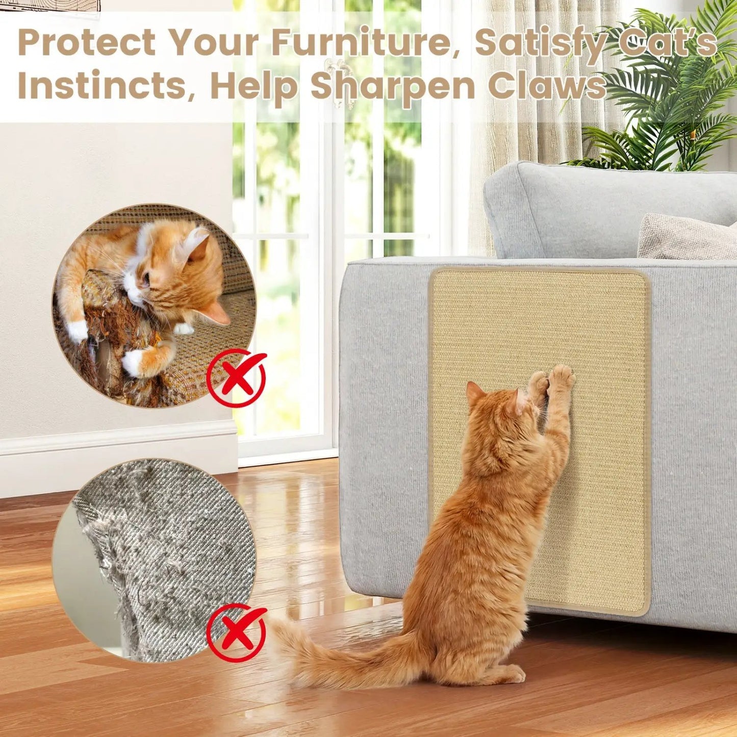12 Piece Cat Scratcher Mat Set Natural Sisal Pads for sofa and floor use DirectDeals on Tampa Home & Garden Store