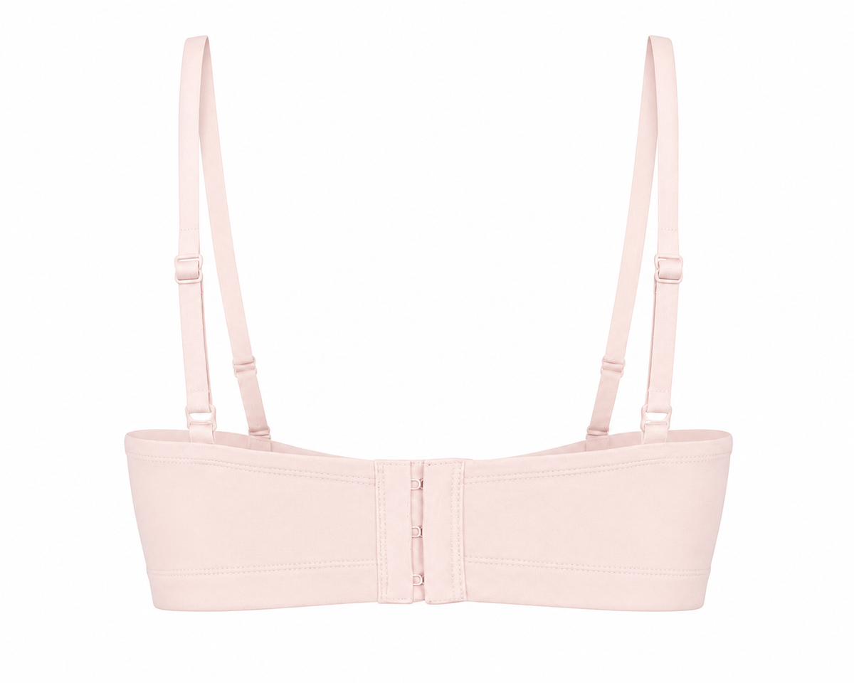 Net Positive Nursing Bralette, organic cotton, light pink, adjustable back-hook straps on Tampa Home & Garden Store