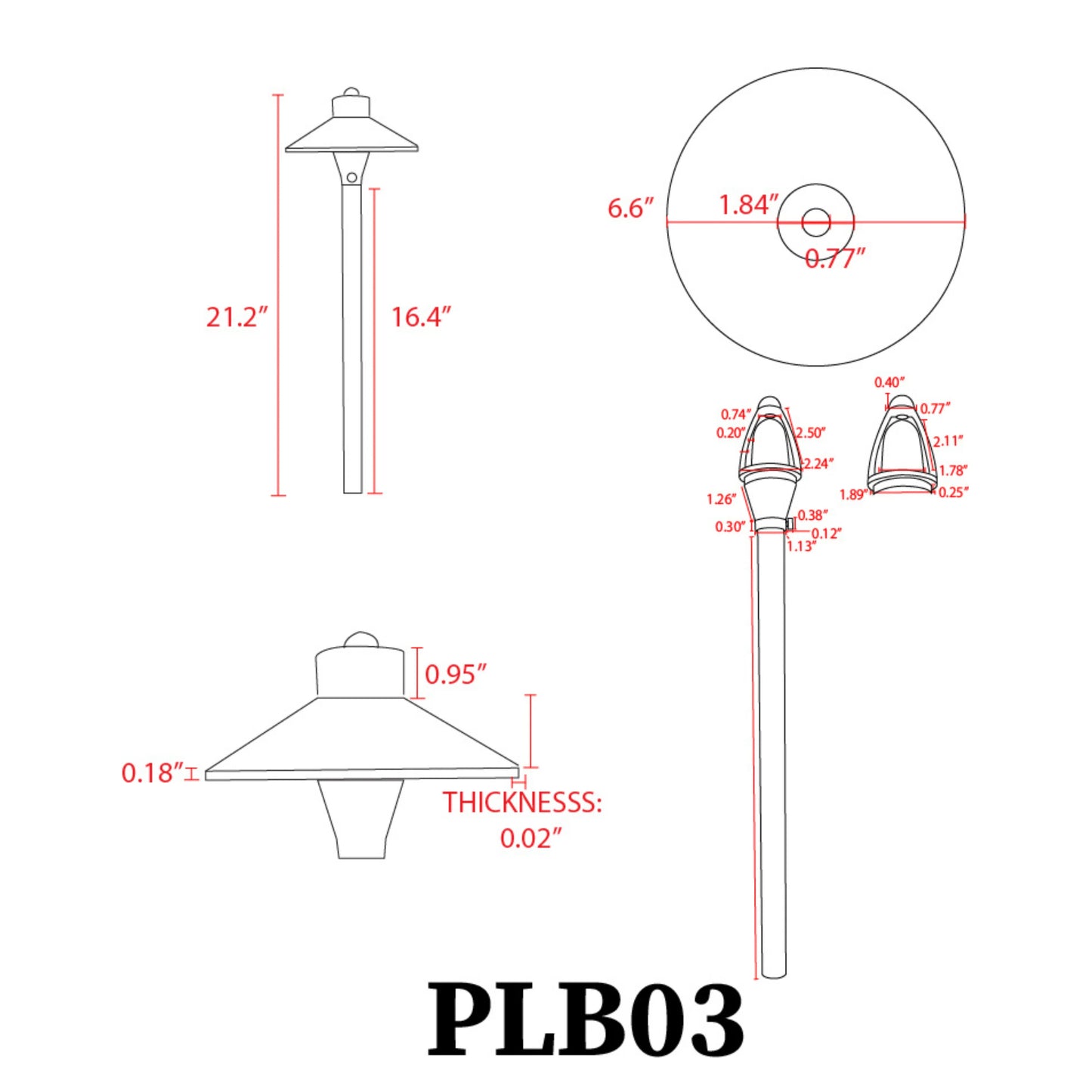 PLB03 LED Low Voltage Pathway Lights Outdoor Landscape Lighting Fixtures - Tampa Home & Garden Store