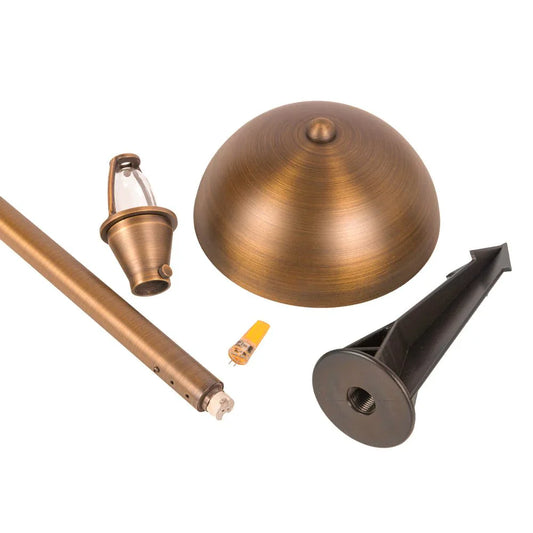 PLB08 Brass LED Globe Low Voltage Pathway Outdoor Landscape Lighting Fixture - Tampa Home & Garden Store