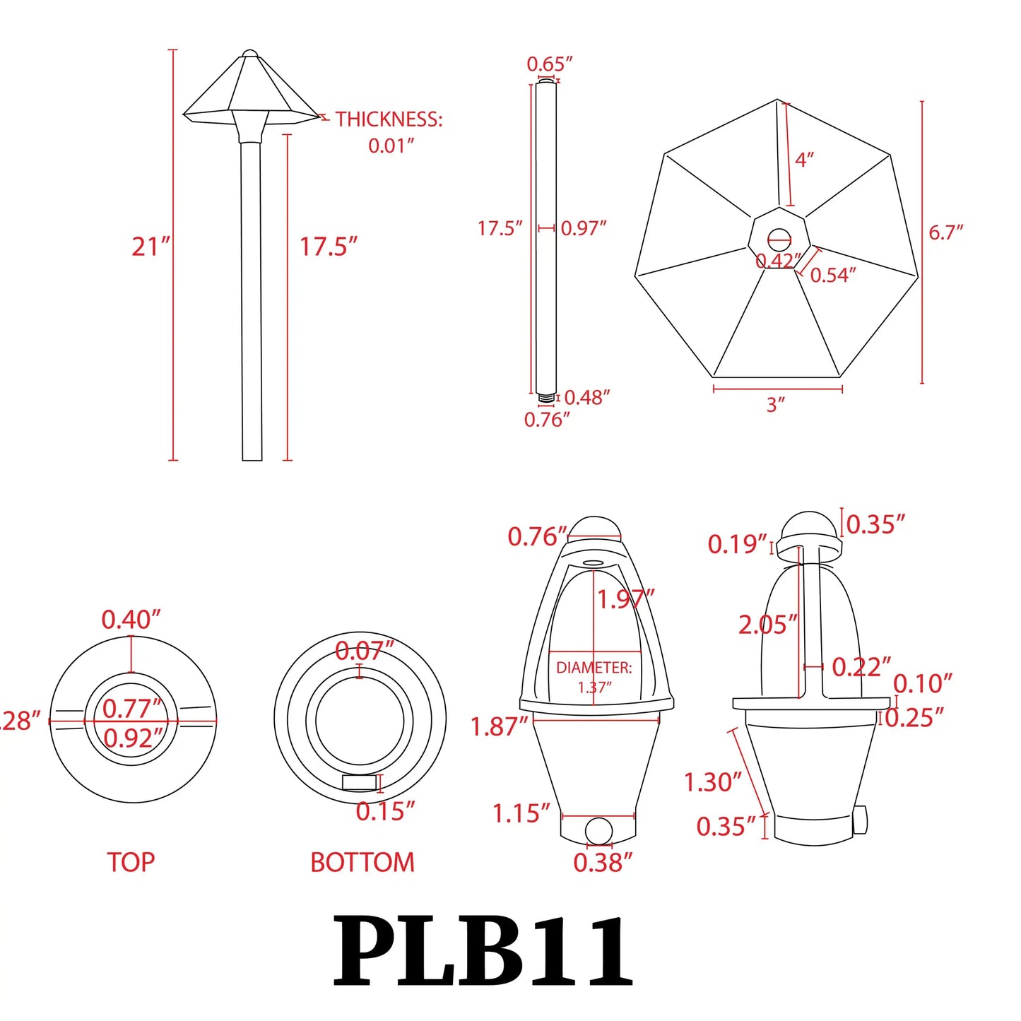 PLB11 Brass LED Low Voltage Pathway Outdoor Lighting Landscape Fixture - Tampa Home & Garden Store