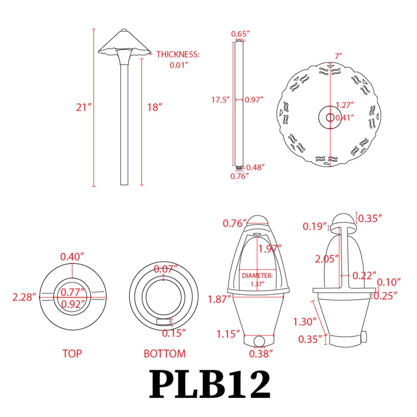PLB12 Brass LED Low Voltage Pathway Outdoor Lighting Landscape Fixture - Tampa Home & Garden Store