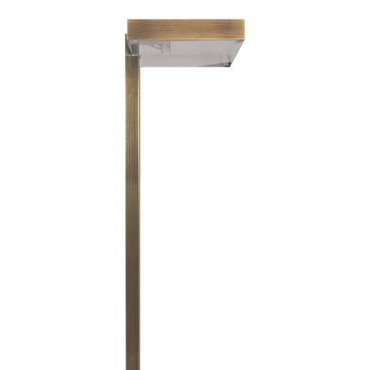 PLB20 Cast Brass Sqaure Top LED Low Voltage Pathway Outdoor Lighting Landscape Fixture - Tampa Home & Garden Store