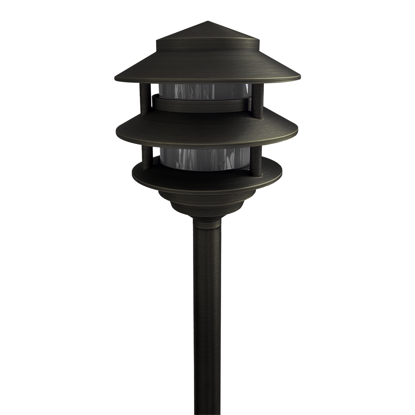 PLB22 Cast Brass Pagoda LED Low Voltage Pathway Outdoor Lighting Landscape Fixture - Tampa soil911.com