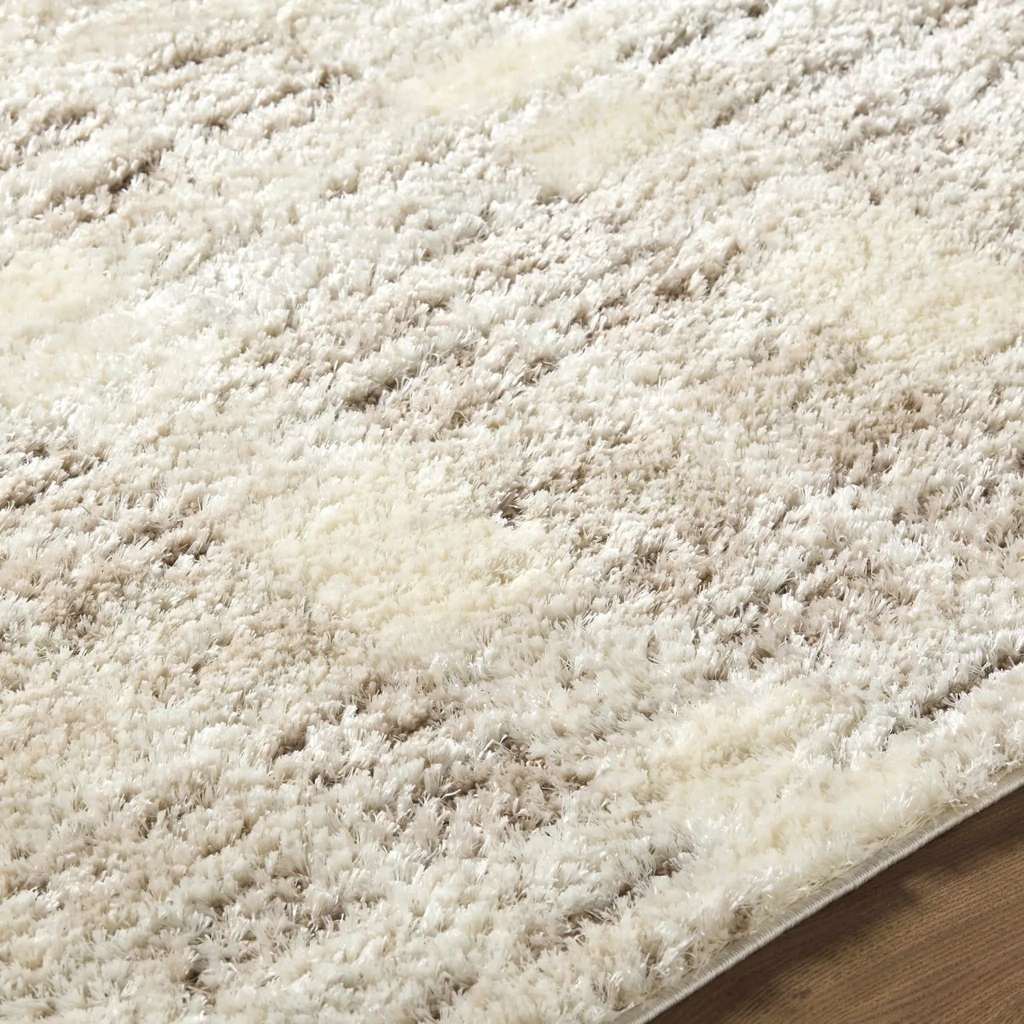 Anfisa Cream Luxe Shag Area Rug, machine-woven shag in cream by Boutique Rugs on Tampa Home & Garden Store
