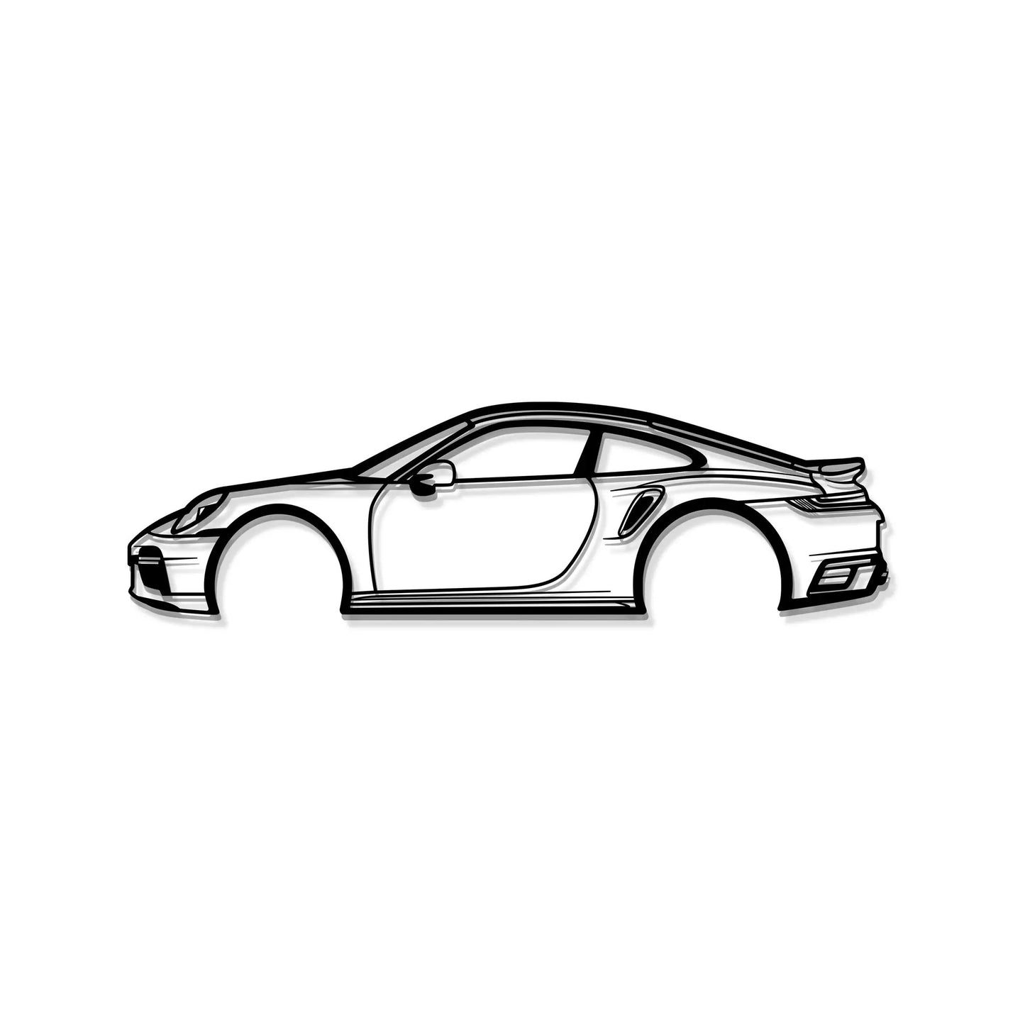911 Type 993 metal car wall art decor, black-and-white line drawing on Tampa Home & Garden Store