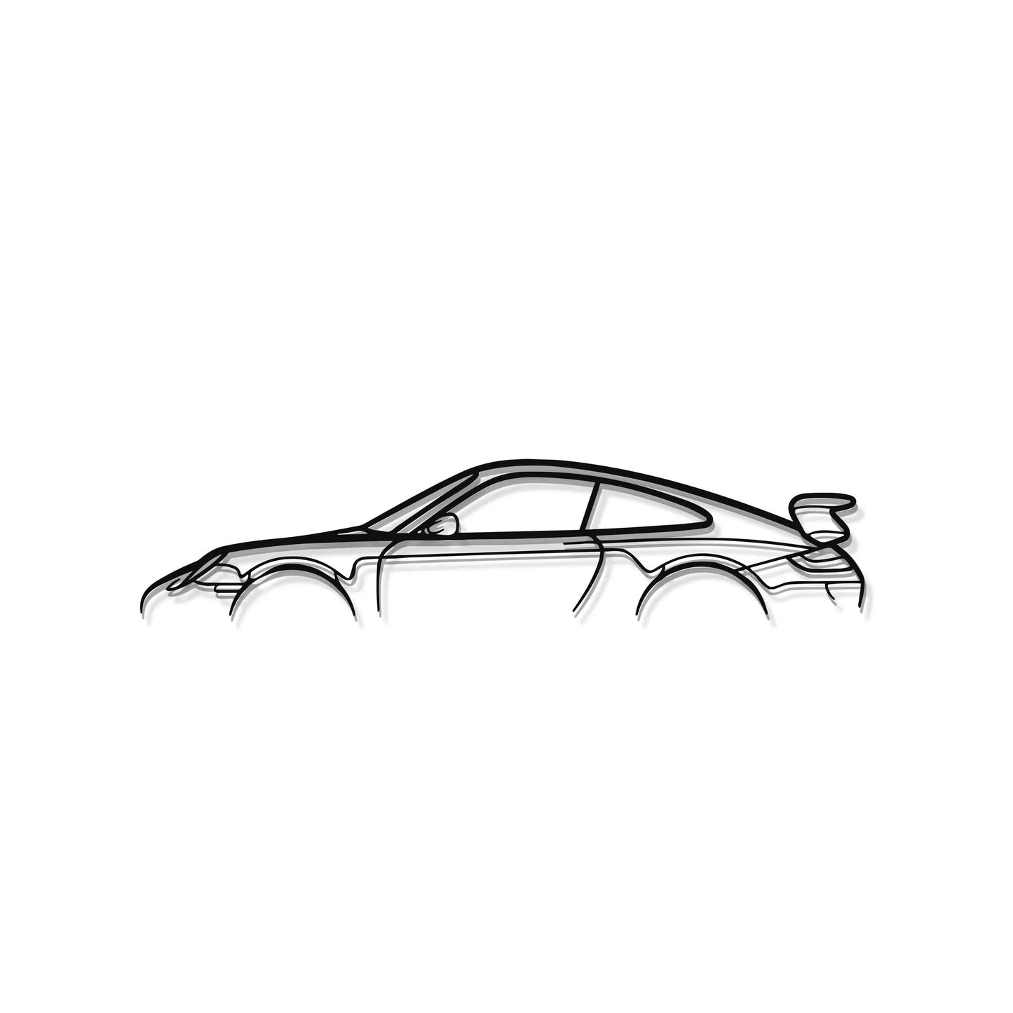 911 GT3 Model 997 metal wall art by Modello Turbo, line-drawn car silhouette on Tampa Home & Garden Store
