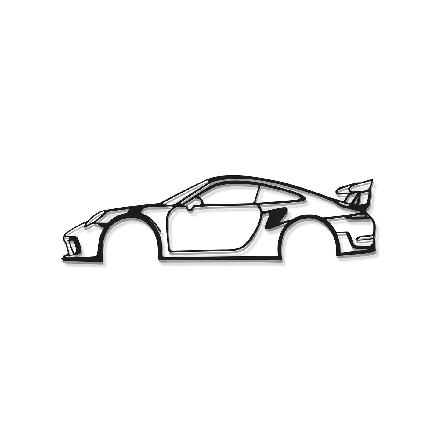 911 GT3 RS metal wall art line art car by Modello Turbo for decor on Tampa Home & Garden Store