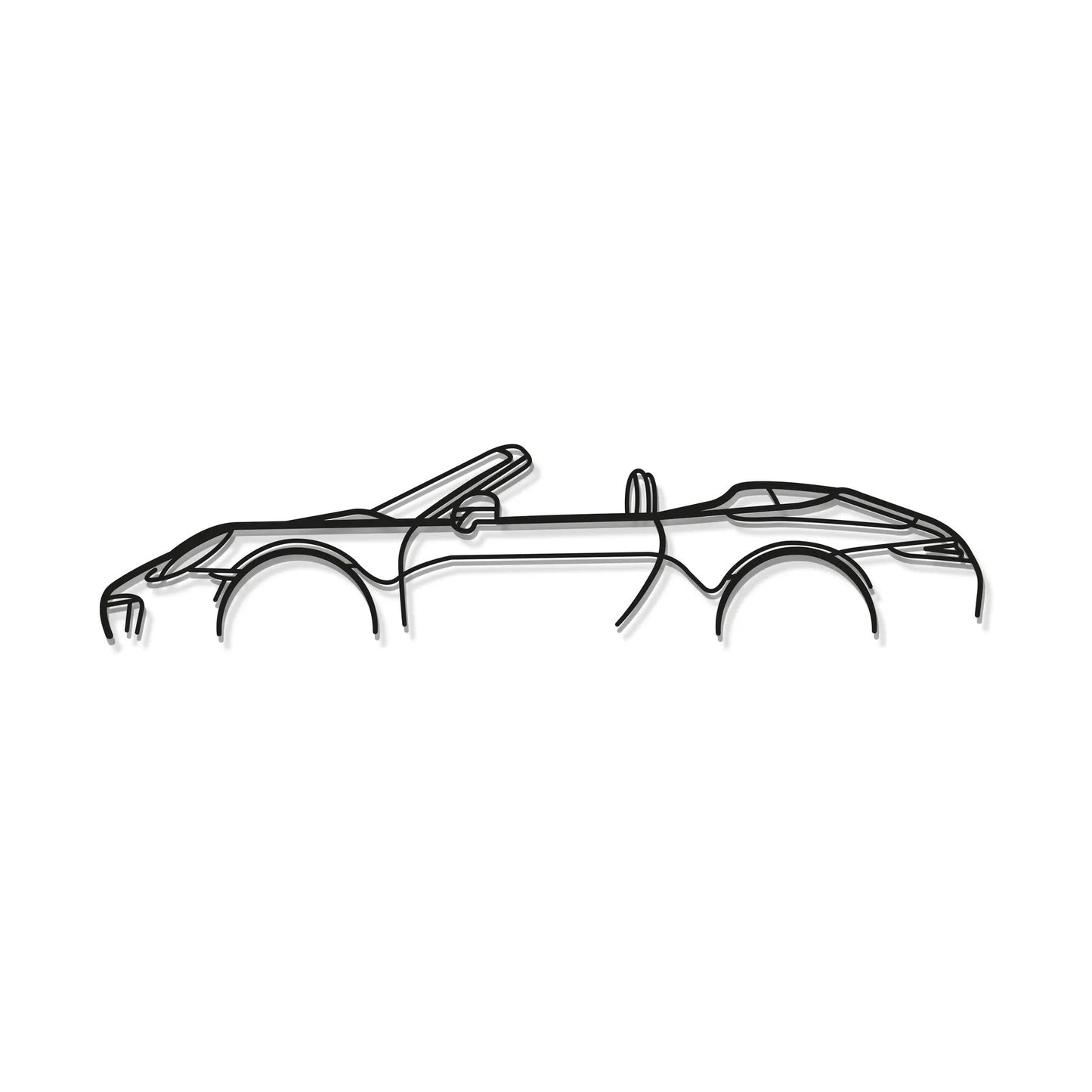 Porsche 911 Model 991 metal car wall art by Modello Turbo, black line artwork on Tampa Home & Garden Store