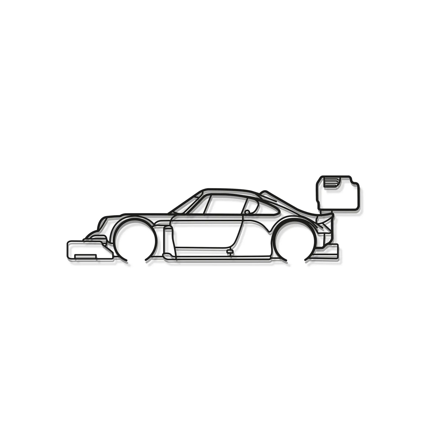 911 Pikes Peak metal car wall art decor by Modello Turbo in black line-art illustration on Tampa Home & Garden Store