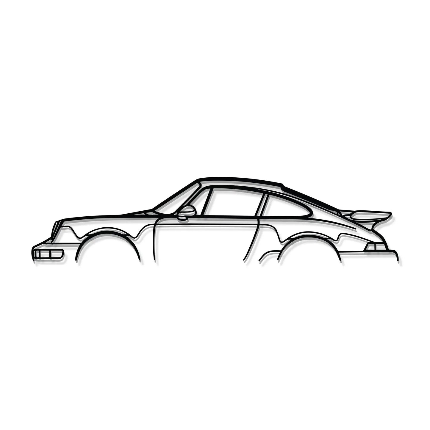 911 Turbo Model 964 metal wall art by Modello Turbo, line drawing in bold black lines on Tampa Home & Garden Store