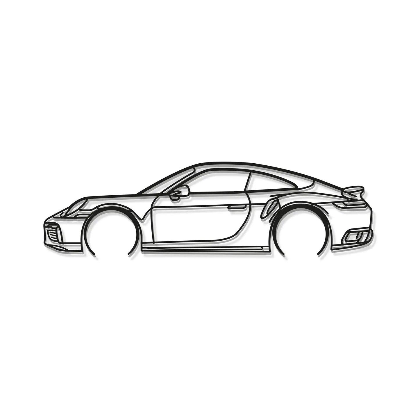 911 Turbo S Model 992 detailed metal wall art line drawing by Modello Turbo on Tampa Home & Garden Store