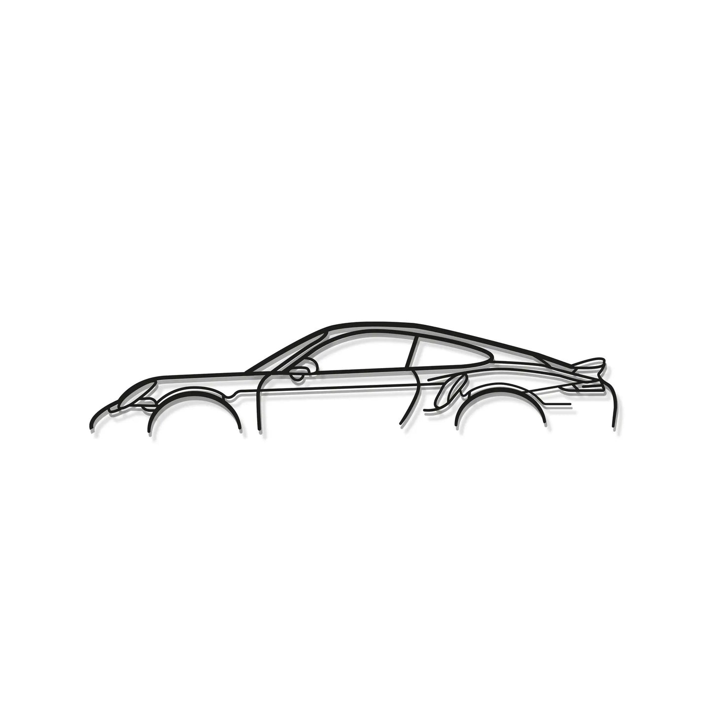 911 Turbo S Model 991 metal wall art black line car by Modello Turbo in artwork collection on Tampa Home & Garden Store