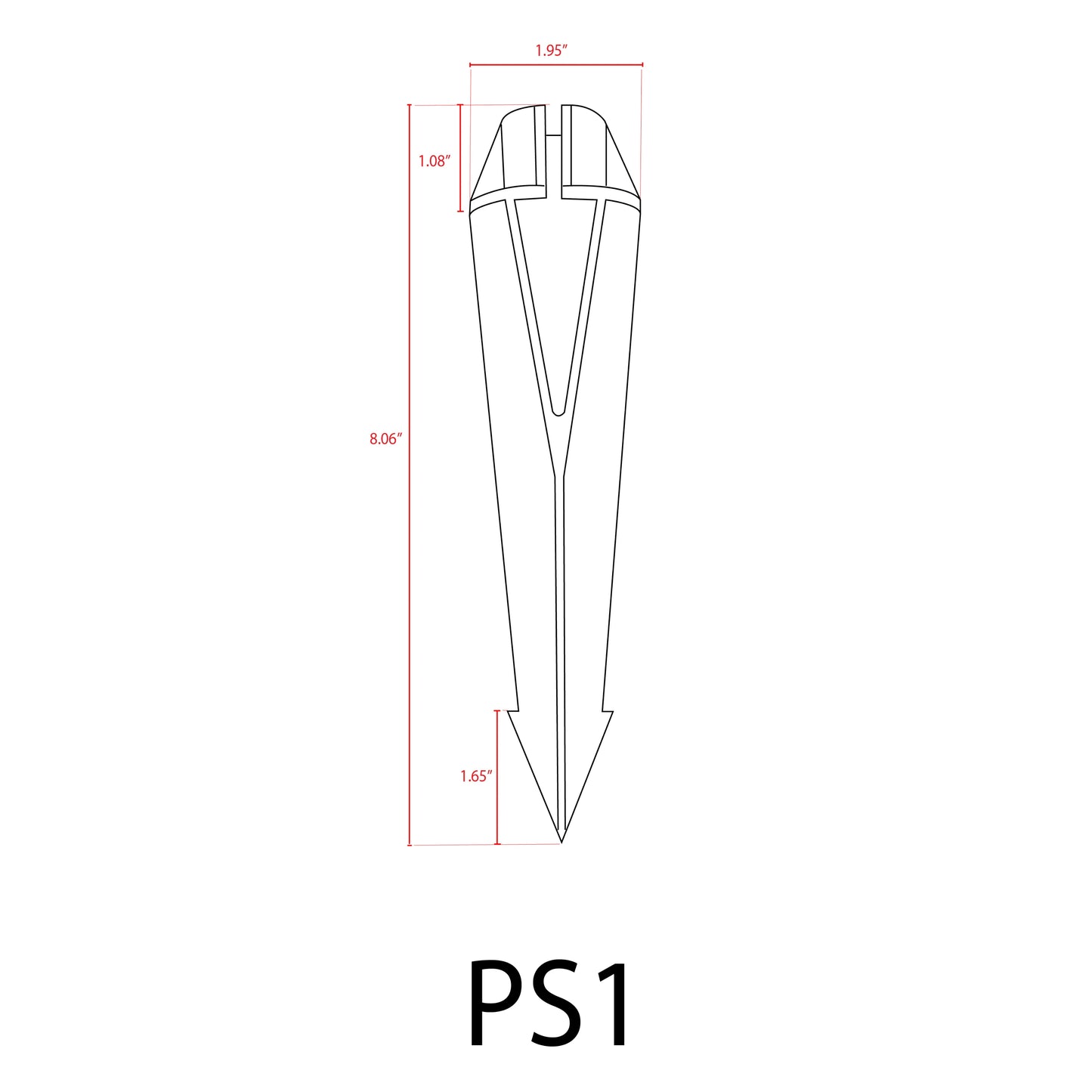 PS1 Heavy Duty 1/2" ABS Plastic Spike for Landscape Lighting Fixtures