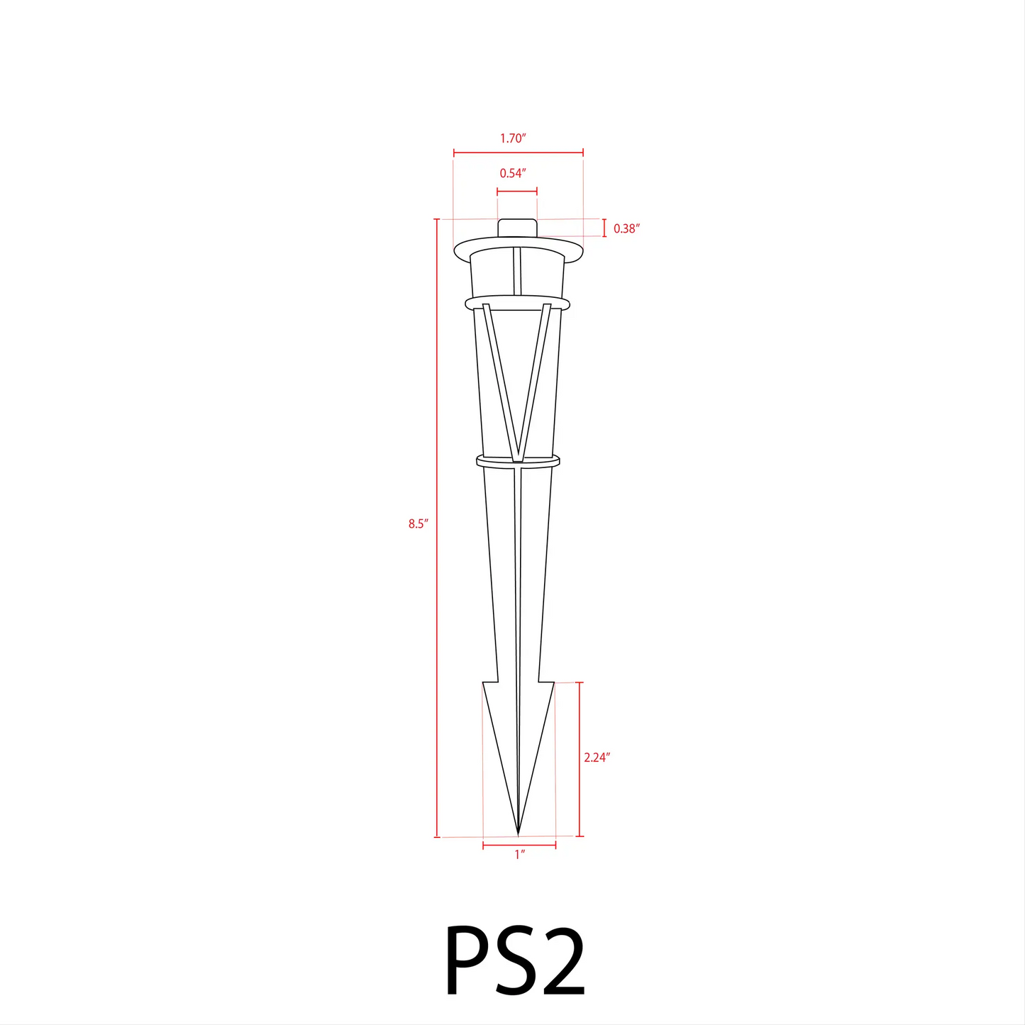 PS2 Heavy Duty ABS Plastic Spike for Landscape Lighting Fixtures - Tampa Home & Garden Store