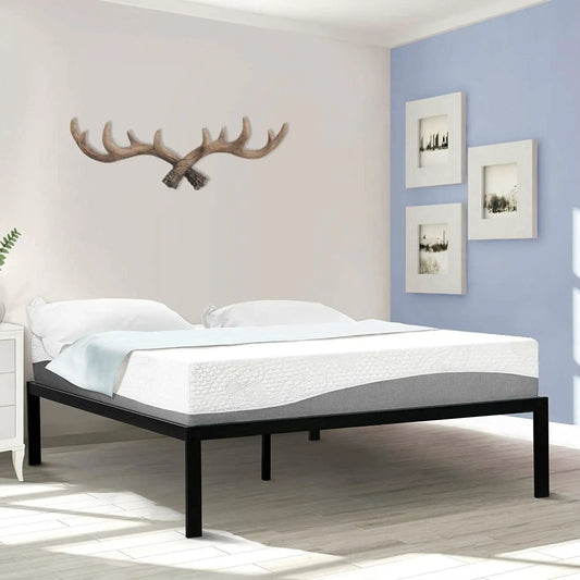 Full-size metal platform bed frame with black finish, 16-inch height, HomePacific on Tampa Home & Garden Store