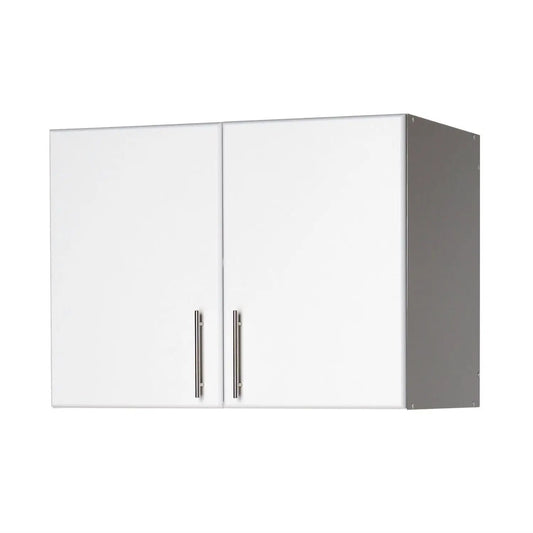 White wall cabinet with 2 doors and adjustable shelf, sleek metal handles for wall storage on Tampa Home & Garden Store