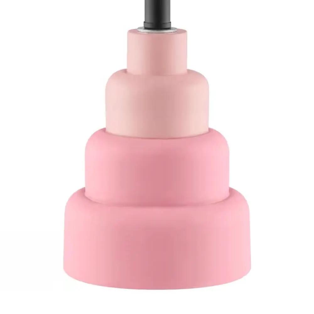 Small Pink Desk Light Table Lamp with White Fabric Shade for Bedside Nightstand - Tampa Home & Garden Store