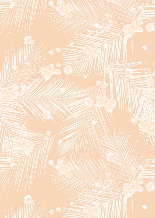 Palm Petal Wallpaper, peach - Tampa Home & Garden Store