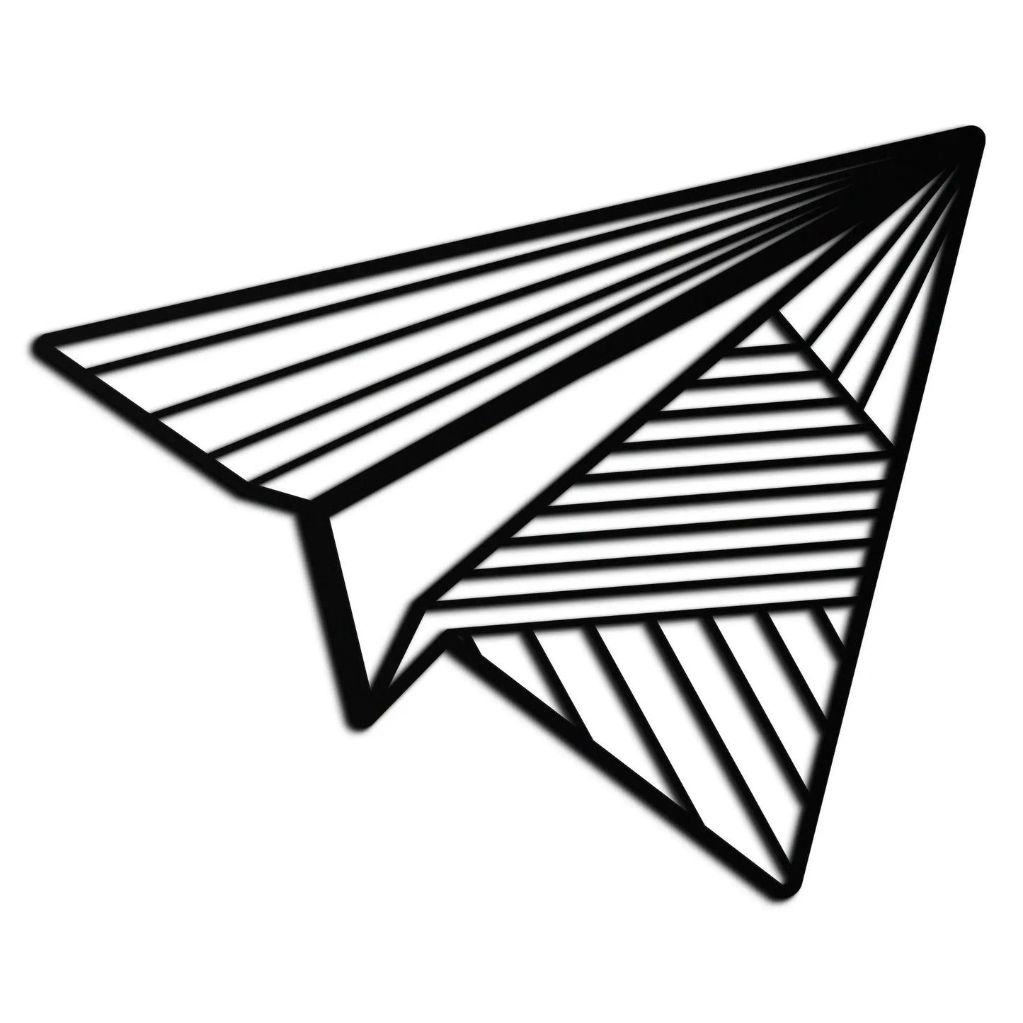 Paper Airplane Metal Wall Art by Enova Art, black minimalist wireframe sculpture on Tampa Home & Garden Store