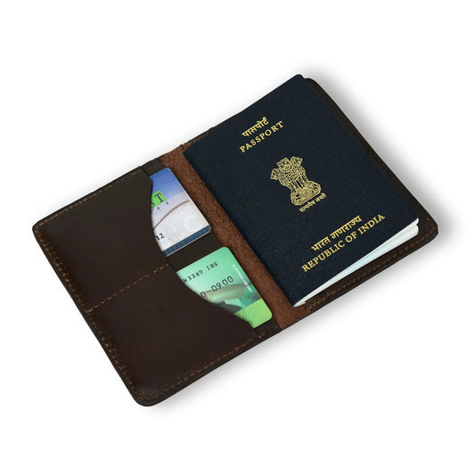 PassportPlus Leather Cover dark brown wallet with passport slots by Classy Leather Bags on Tampa Home & Garden Store