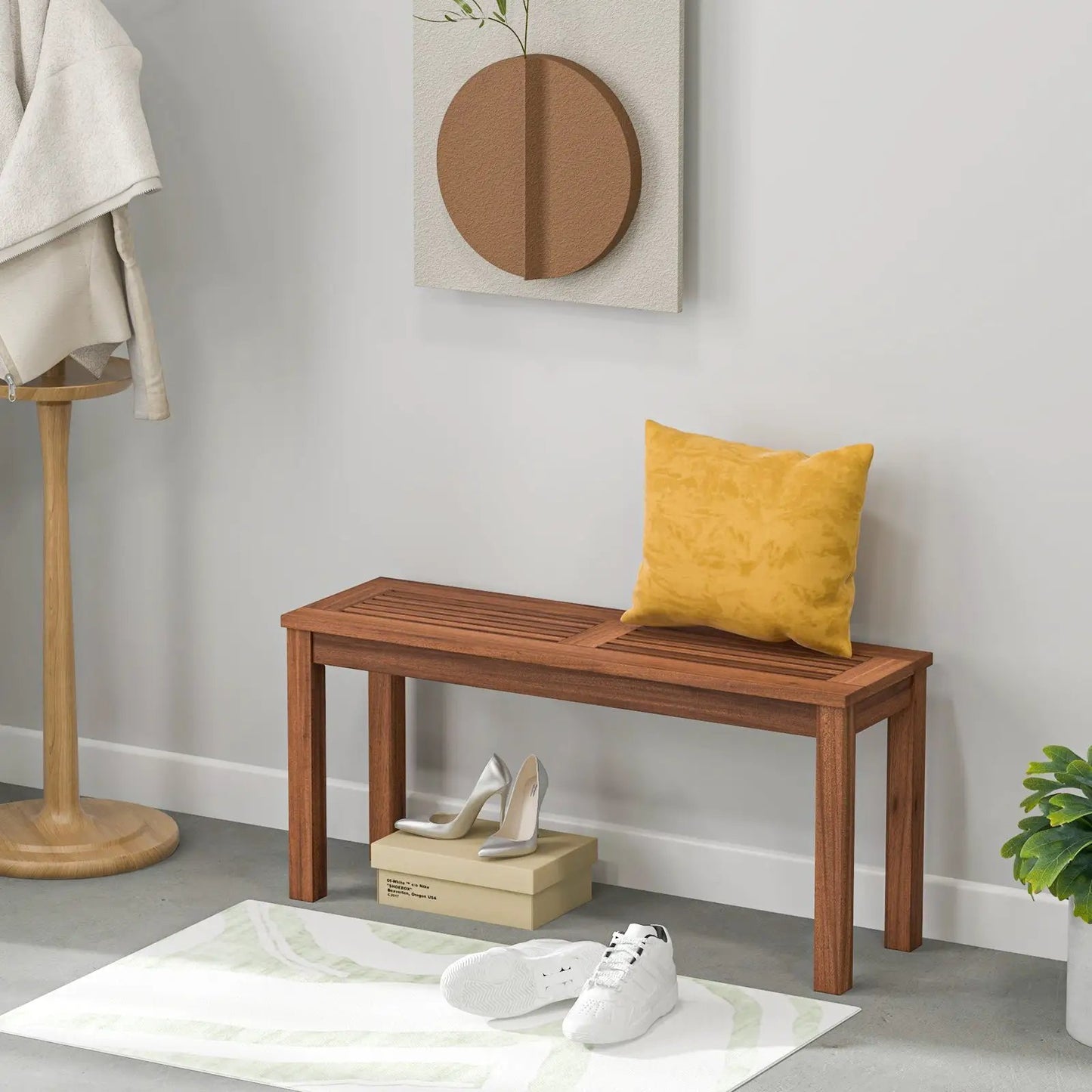 2-Seater Patio Backless Dining Bench with Breathable Slatted Seat - Tampa Home & Garden Store