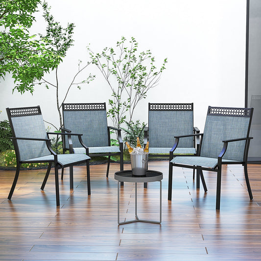 Patio Chairs Set of 2 with All Weather Breathable Fabric-Blue - Tampa Home & Garden Store