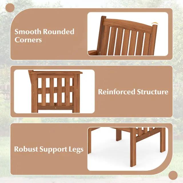 Patio Chairs Set of 2 Wood Chairs with rounded corners and reinforced legs DirectDeals on Tampa Home & Garden Store
