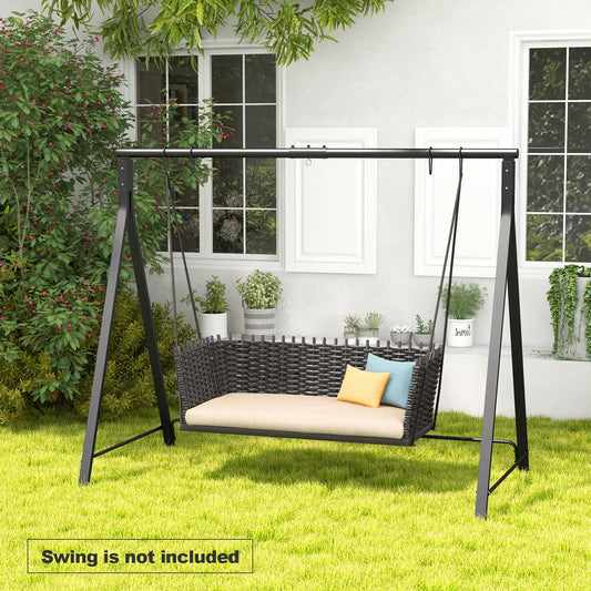 Patio Metal Swing Stand with A-Shaped Structure-Black - Tampa Home & Garden Store