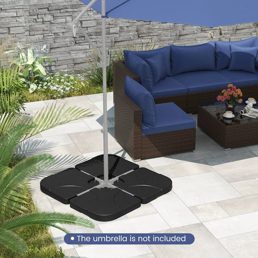 20 Inch Patio Offset Water Filled Plate Umbrella Base Sand-Black - Tampa Home & Garden Store