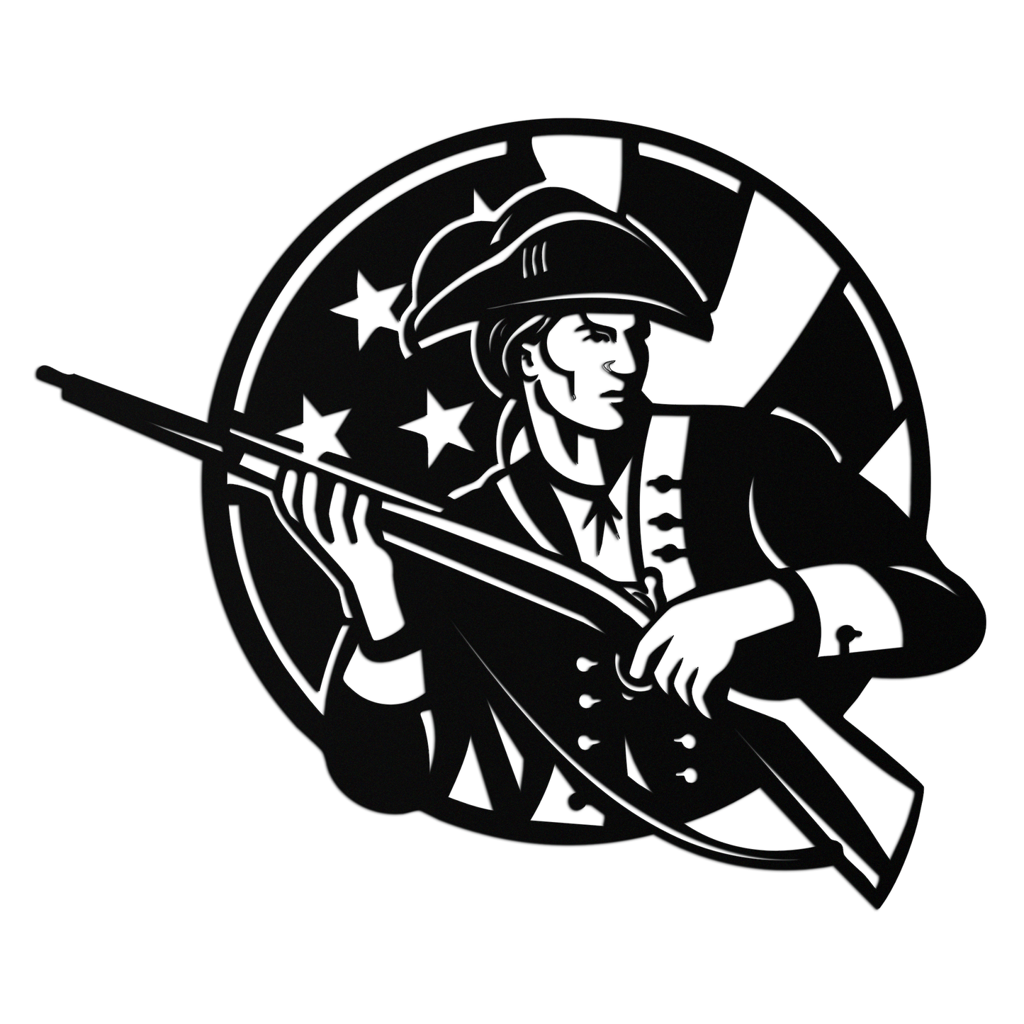 Patriotic Soldier Silhouette Metal Wall Art – Black Steel Military Home Decor- KAF508 - Tampa Home & Garden Store