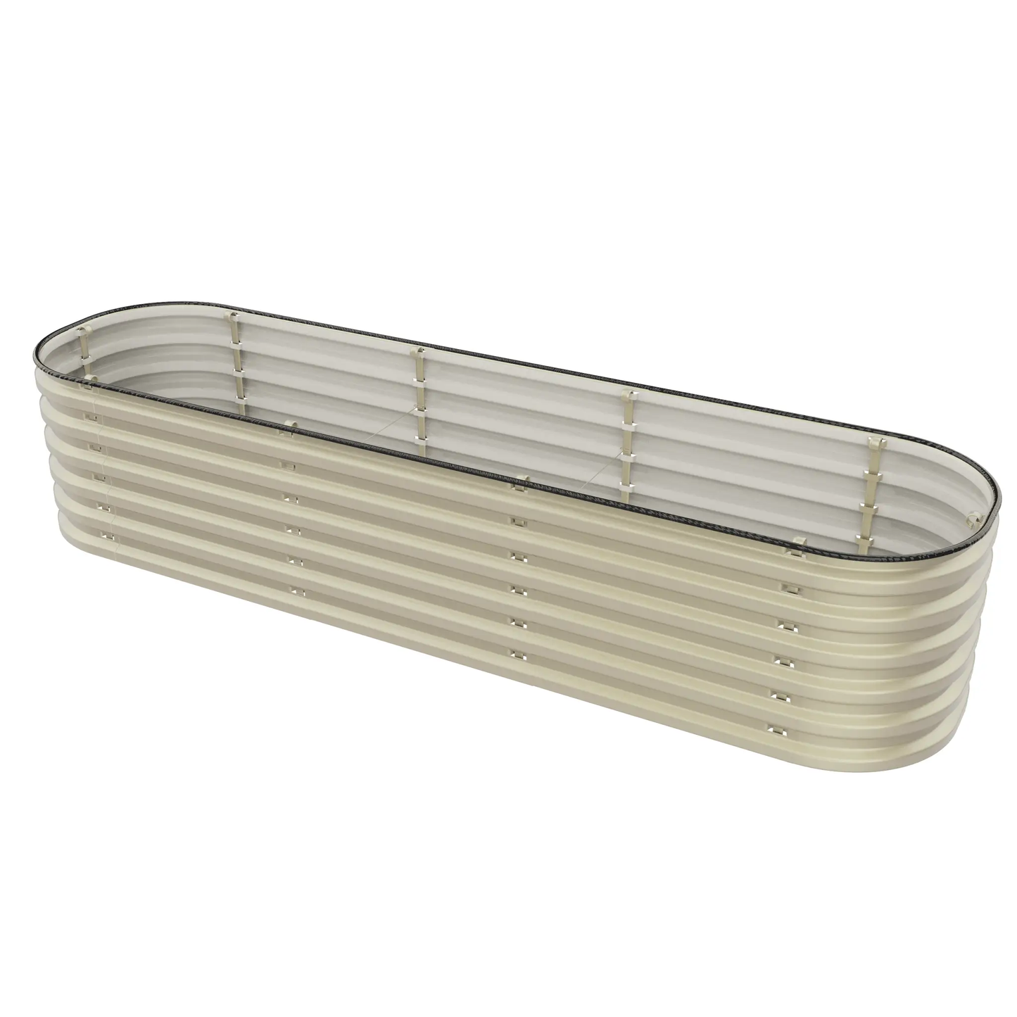Gro-Rite No Tools Needed Premium Metal Raised Garden Bed Kit cream panels with braces on Tampa Home & Garden Store