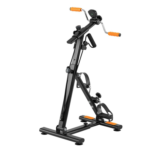 Adjustable Pedal Exerciser for Arms and Legs with orange grip handles and black frame on Tampa Home & Garden Store