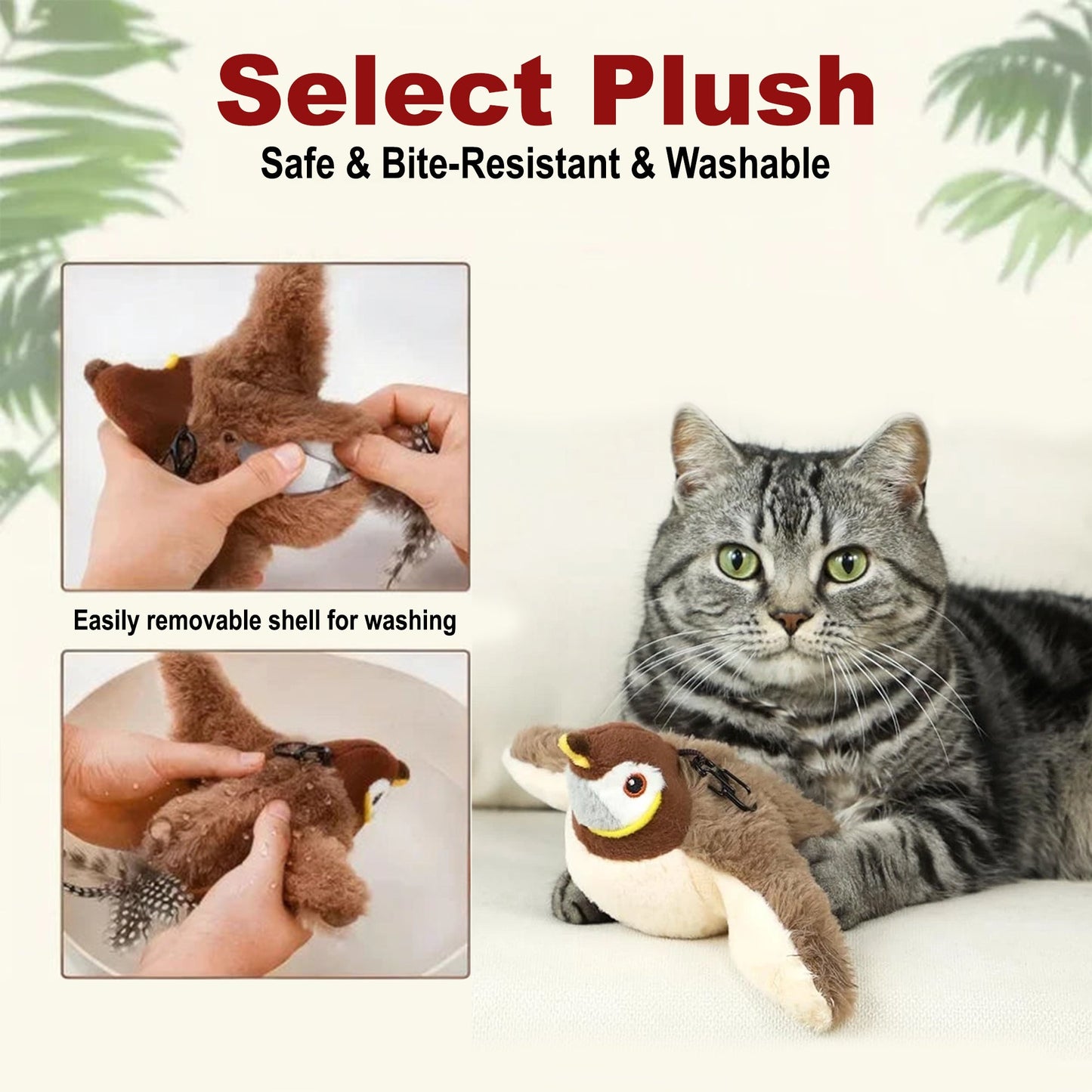 Peelaid™ Flapping Bird – Rechargeable Chirping Cat Toy - Tampa Home & Garden Store