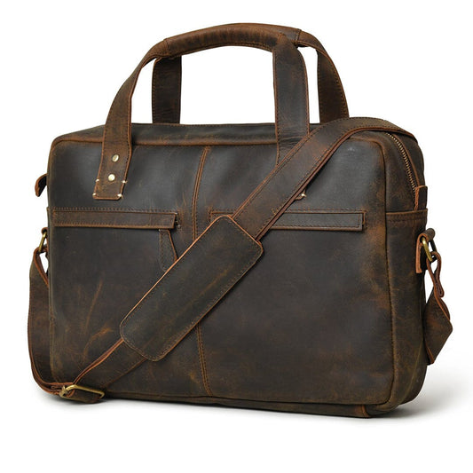 Perkins Buffalo Leather Office Briefcase - Tampa Home & Garden Store
