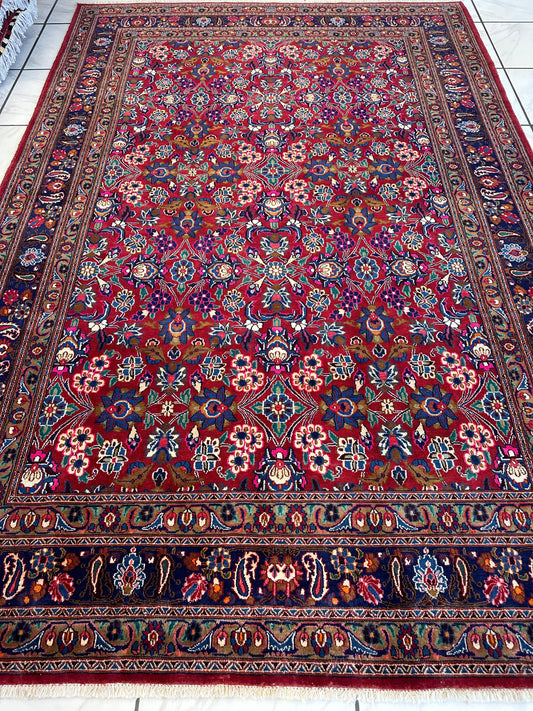 Persian Mashhad I Fine Allover Rug Wool 7 x 10 - Tampa Home & Garden Store