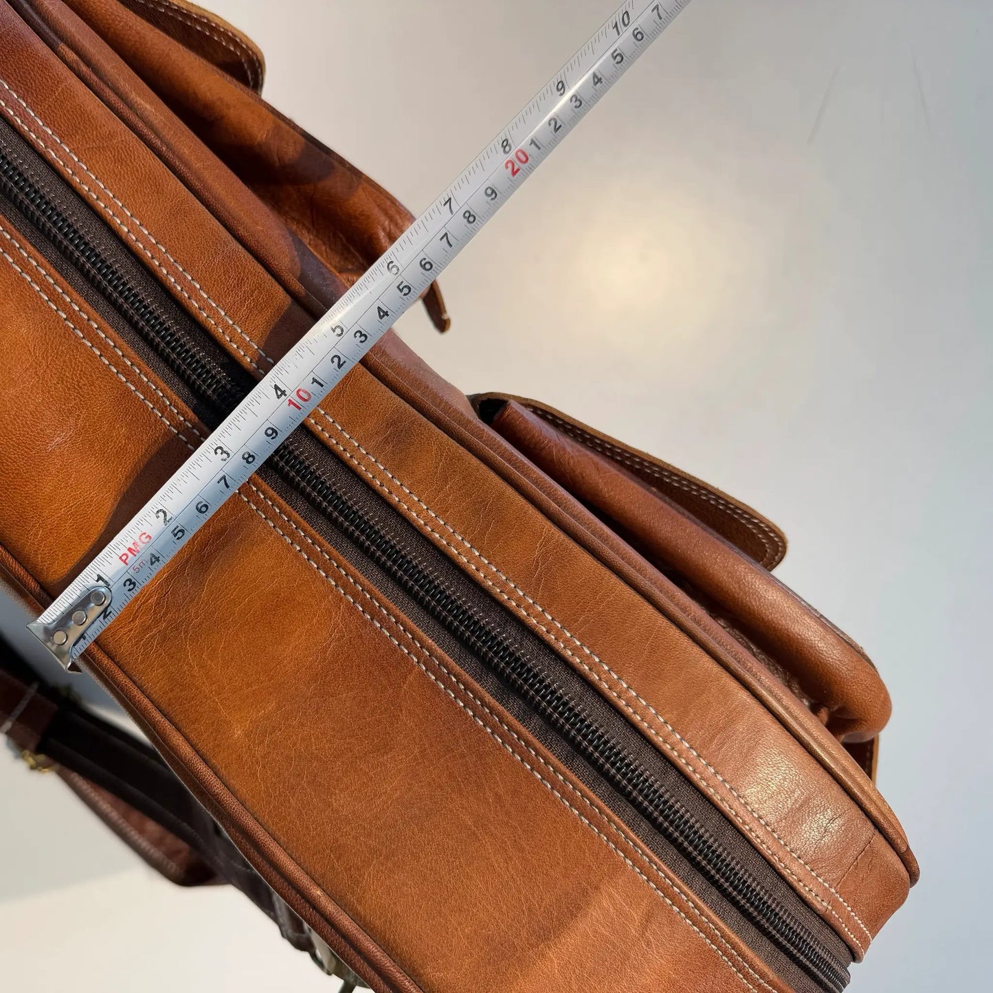 Personalized Leather Guitar Case with Velvet, brown leather, white stitching and metal zipper on Tampa Home & Garden Store