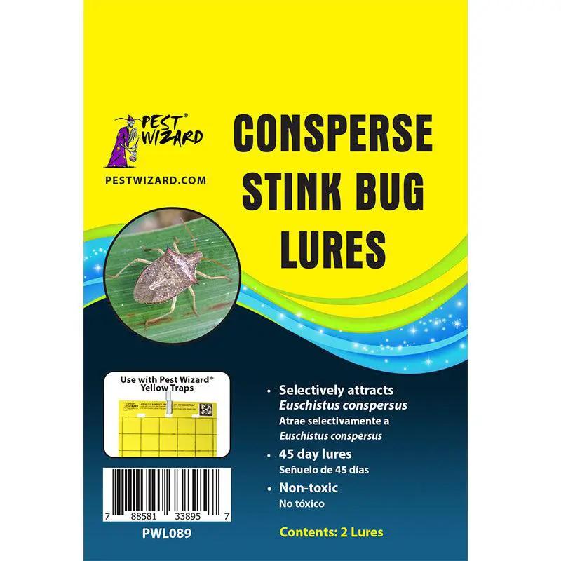 Pest Wizard Consperse Stink Bug Lures 2-pack yellow packaging with Pest Wizard logo on Tampa Home & Garden Store